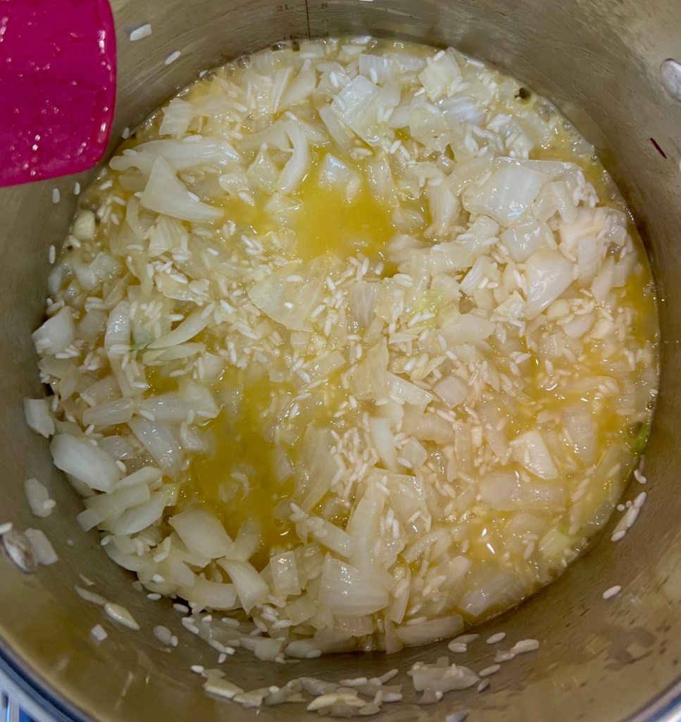add broth for spanakorizo rice